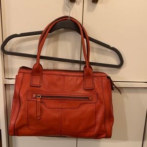 Red fossil leather bag. No flaws